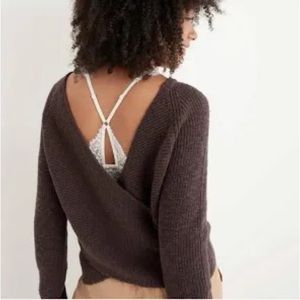 Aerie Ballet Cross Back Sweater Size Small